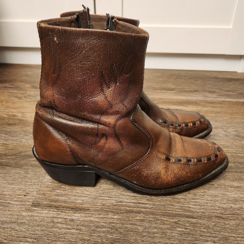 Goast Men Vintage brown Ankle Boots Size 8.5 EE  womens 10 Made in USA Zip Up